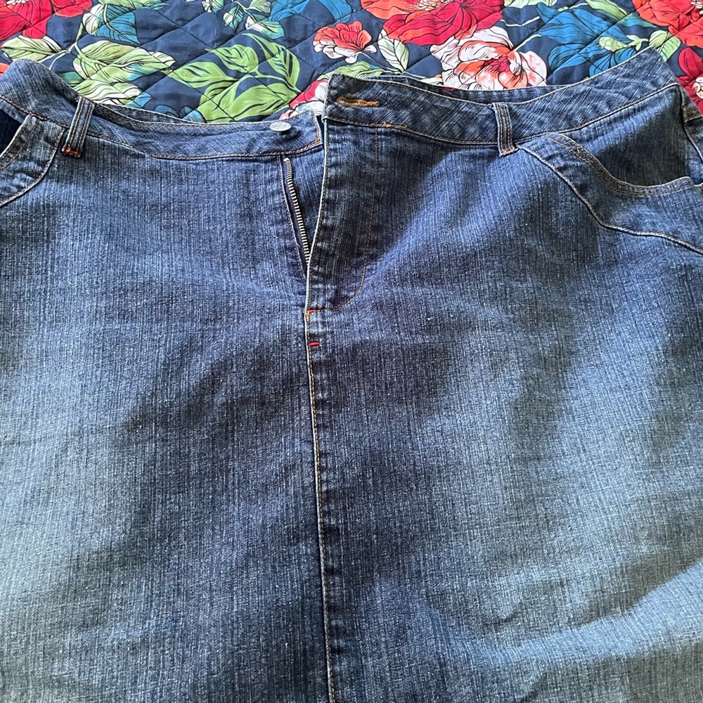 Long denim skirt